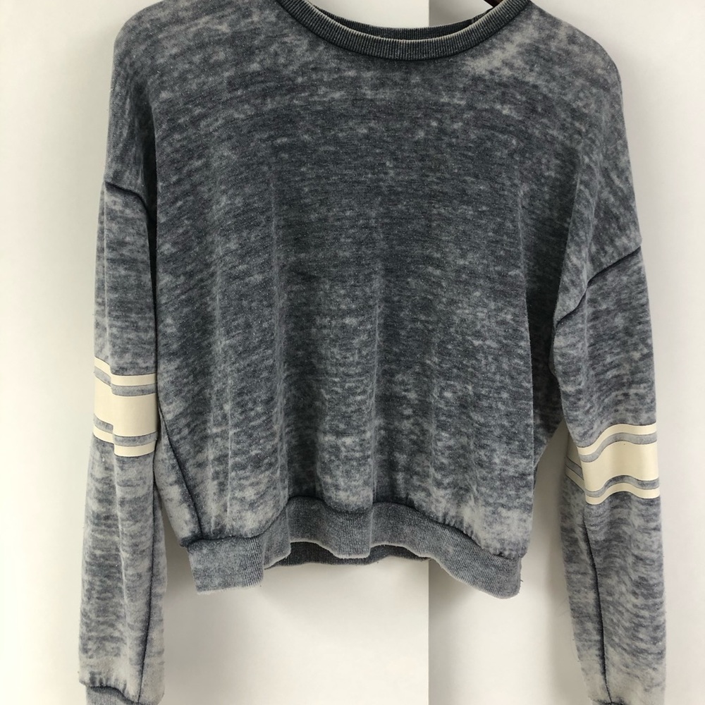 Light washed navy/gray and white sweater